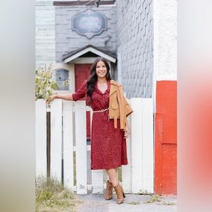 123-Smash + Tess red/black leopard print dress